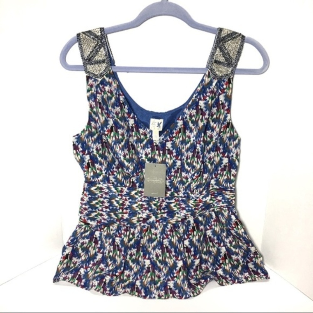 NWT Anthropologie Silk BOHO Top Sz. 10